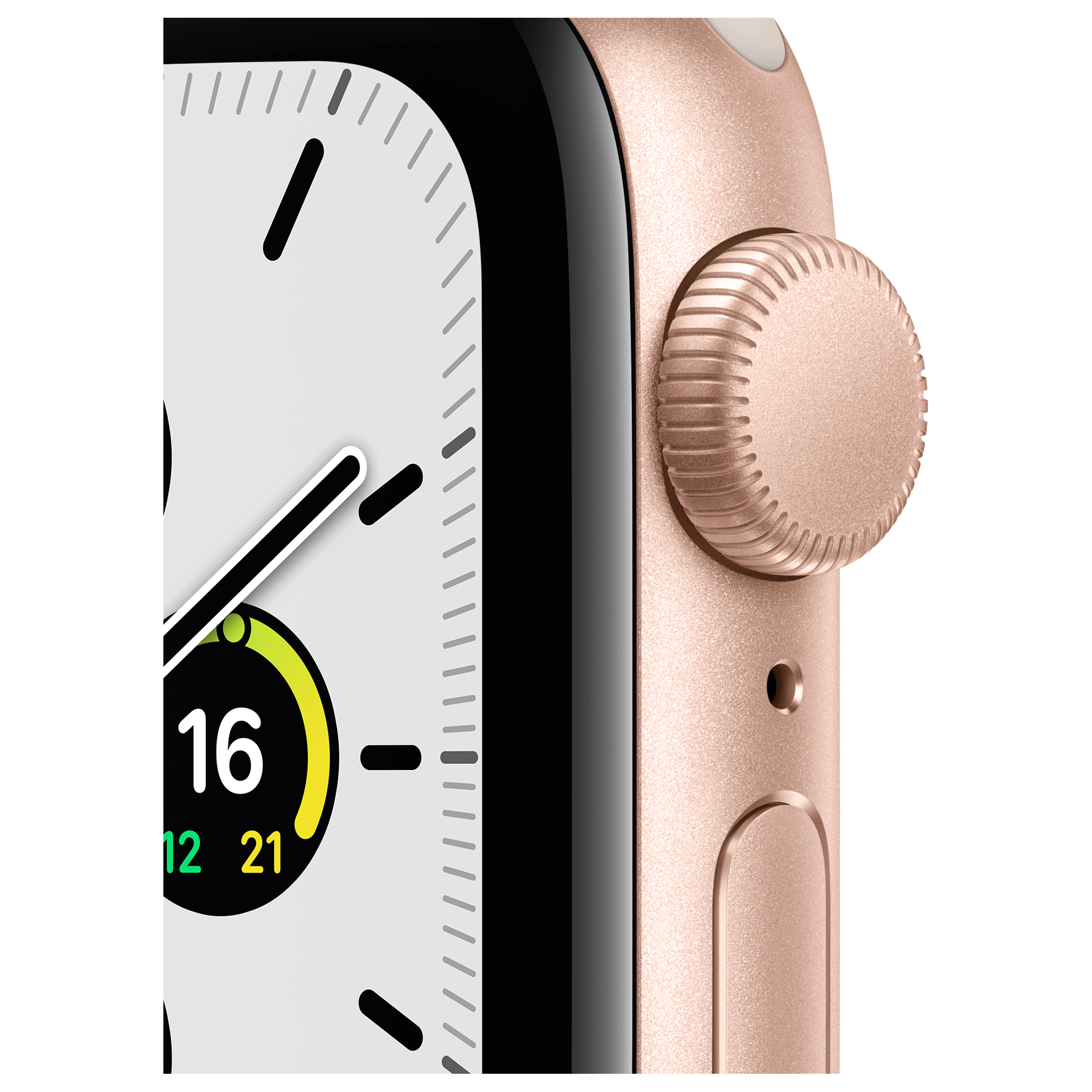 オーディオ機器 イヤフォン Apple Watch SE Smart Watch (GPS+GLONASS, 44mm) (Always-on Altimeter,  MKQ53HN/A, Gold, Fluoroelastomer Sports Band)